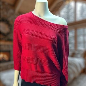 Liz Claiborne Red Crop Petite Medium Sweater